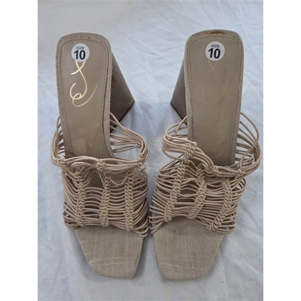 NWOTD Sam Edelman 10 Laurette Block-Heel Sandals Strappy Beige 131709 - Picture 7 of 7
